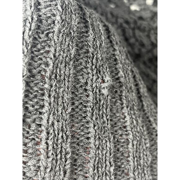 J Crew Montauk Relaxed Cardigan Sweater Womens 2X Black Open Knit Button V Neck - Picture 8 of 13